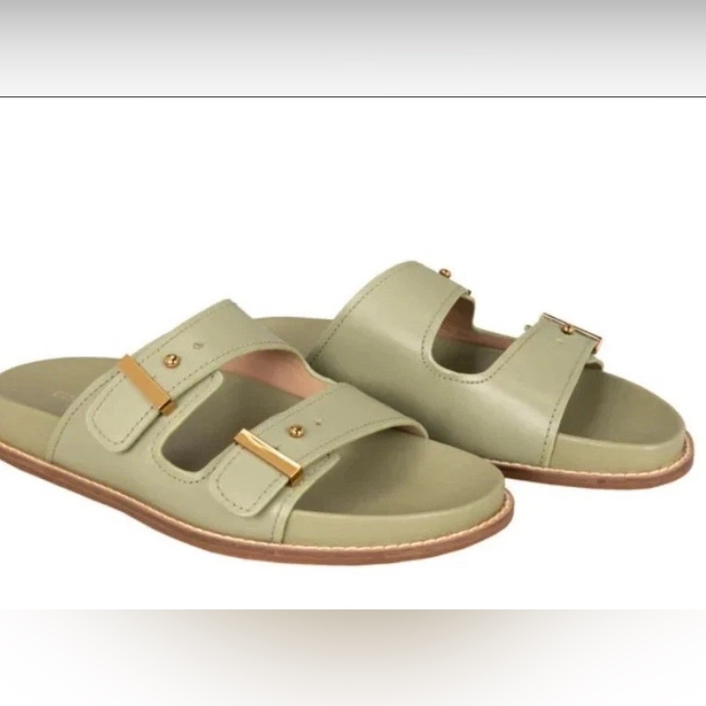 Cole Haan Women's Marisol Footbed Sandals, Oil Green Leather Size 6B NEW